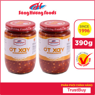 2 Hũ Ớt Tươi Xay Sông Hương Foods Hũ 390g - Ăn kèm , bún , phở , mì tôm , thịt nướng , tốt tiêu hóa, cay tự nhiên