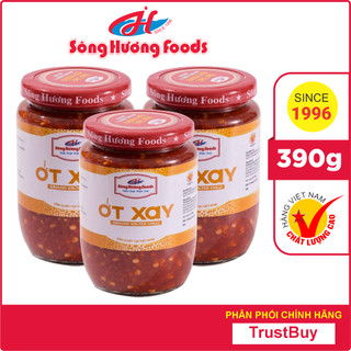 3 Hũ Ớt Tươi Xay Sông Hương Foods Hũ 390g - Ăn kèm , bún , phở , mì tôm , thịt nướng , tốt tiêu hóa, cay tự nhiên
