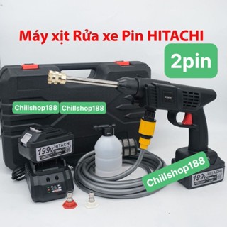 Máy rửa xe cầm tay dùng pin Hitachi 199V – Máy rửa xe gia đình - Máy bơm rửa xe mini gia đình - Máy phun nước