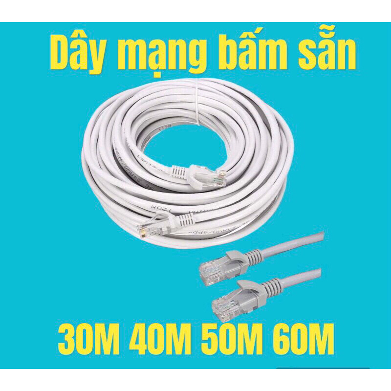 Dây mạng bấm sẵn 2 đầu dài 30m 40m 50m 60m- Dây cáp mạng lan -dây mạng internet xịn tốt cao cấp