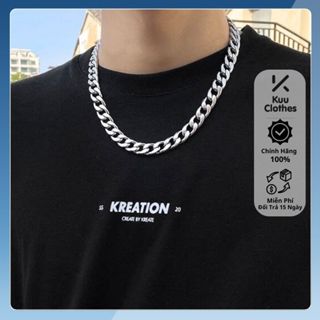 Dây Chuyền Nam Nữ Vòng Cổ Cuban Sợi Xích Titian Chuỗi Trơn Bản Lớn Kuu Clothes Basic Thời Trang - Dây Chuyền Tổng Hợp