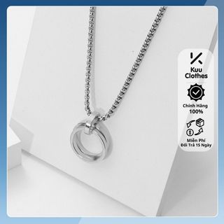 Dây Chuyền Nam 2T vòng cổ cặp nhẫn bạc Kuu Clothes Cao Cấp Cá Tính - Vòng Cổ Nhẫn Chất Liệu Titan Cao Cấp Không Gỉ