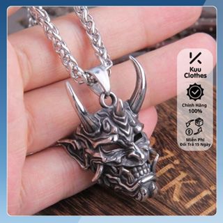 Dây chuyền nam Vòng Cổ Titan Samurai Chain Mặt Qủy Cho Nam Nữ Phong Cách Ngầu Màu Bạc Titan Chất liệu Không Gỉ - Samurai