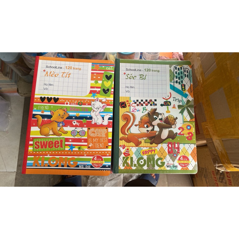 Combo 10 quyển Vở 4 ô ly may dán gáy SchoolLine KLONG B5 120 trang 70/92; MS: 048