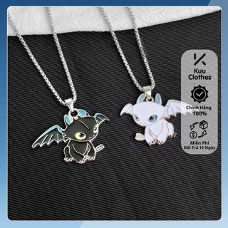 Dây Chuyền Vòng Cổ Cặp Đôi Bí Kíp Luyện Rồng Night Fury Chains How To Train Your Dragon Titan Không Gỉ - Night Fury