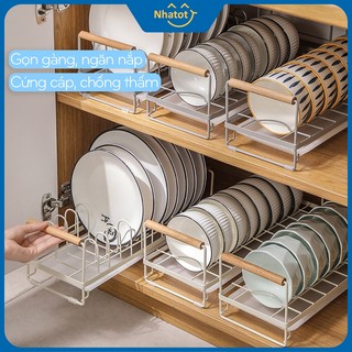 Khay úp chén để tủ có khay thoát nước, kệ để bát đĩa phun sơn tĩnh điện - nhatot
