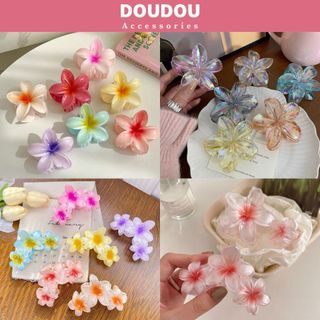Kẹp tóc hoa sứ Doudou Cặp tóc nữ Kẹp càng cua Kẹp hoa sứ tráng gương hot trend Kẹp hoa ZJ026