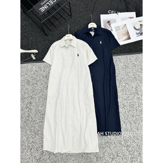 Đầm sơ mi linen suông