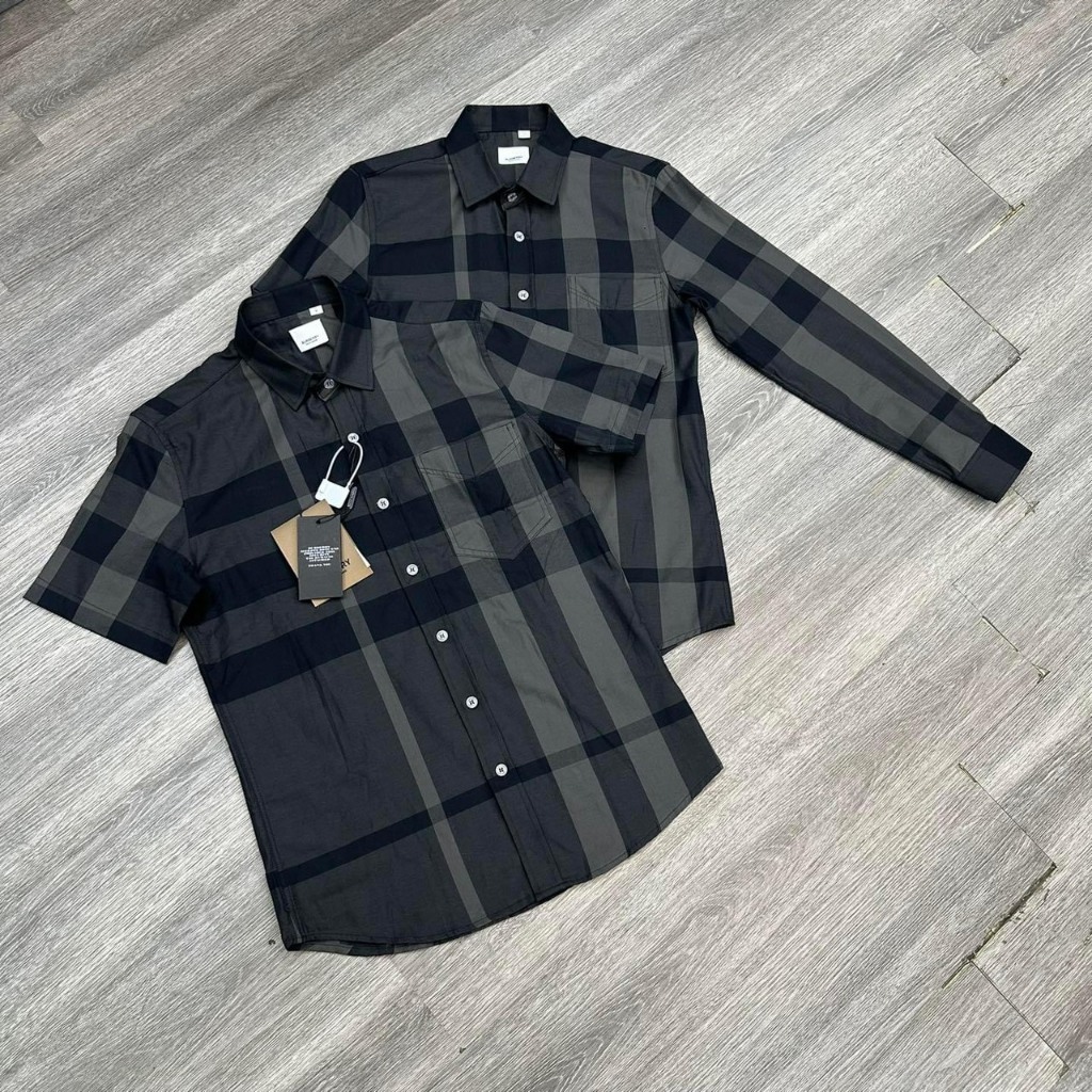 Áo sơ mi nam BBR cao cấp thiết kế sọc caro đen mẫu mới trẻ trung thanh lịch