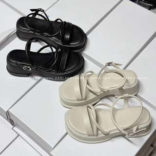 Sandal quai ngang jinchoyy đế cao 5cm hàng qccc