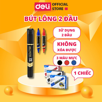 Bút Lông Dầu Dạ DELI Bút Đánh Dấu Không Xóa Được  Bút Lông Dạ 2 Đầu Viết Bao Tải Đánh Dấu Mực Rõ Nét