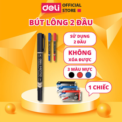 Bút Lông DELI Bút Đánh Dấu 2 Đầu Không Xóa Được Dùng Cho Văn Phòng Làm Việc Đánh Dấu Bao Bì Bao Tải