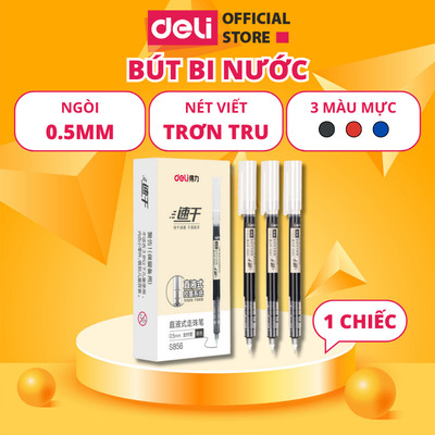Bút Bi Nước Văn Phòng Deli Chính Hãng Ngòi 0.5mm Nét Viết Trơn Tru Mực Ra Đều Phù Hợp Ghi Chép