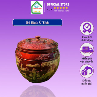 Giỏ ủ ấm 1,8L nhựa - Giành tích ủ ấm, Giỏ ủ ấm trà bát tràng họa tiết Đồng Quê cao cấp