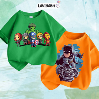 Áo thun bé trai LaviBaby chất thun cotton Mềm mịn Thoáng mát Áo phông bé trai hình Siêu nhân Marvel