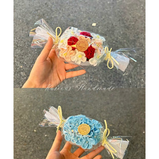 Bó hoa kẹo len handmade mini