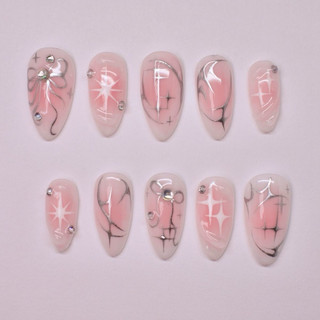 93 Nailbox thiết kế loang hồng cam xinh xắn