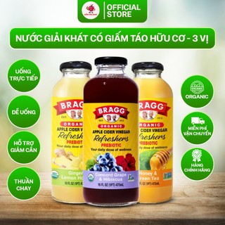 [TUYỂN SỈ] Giấm Táo Bragg Refreshers - Thức Uống Sảng Khoái, Hương Vị Trái Cây Thật, Tốt Cho Sức Khỏe