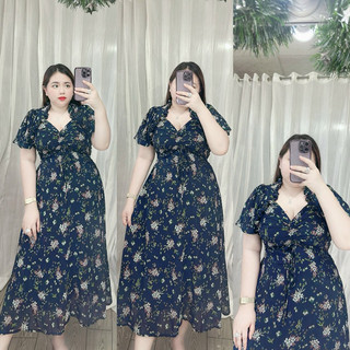 [Bigsize 60-85kg] Đầm rút voan tay bí
