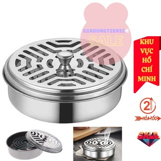 Hộp Đựng Nhang Muỗi Inox, Khay Đựng Nhang Muỗi Có Nắp Đậy, Đế Lót Đốt Nhang Đuổi Muỗi Tiện Lợi