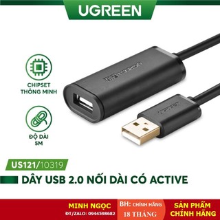 Dây cáp nối dài usb 2.0 active có chip dài 5m ugreen 10319 us121 - hàng chính hãng