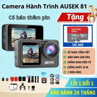 Camera Hành Trình Ausek S81 Chống rung, Chống nước Quay Video 5K, Màn Hình Cảm Ứng, Sử Dụng Tiếng Việt.