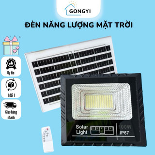 Đèn Năng Lượng Mặt Trời GongYi IP67 Chống Nước Tiết Kiêm 100W 200W Điện Dùng Ngoài Trời Có Tấm Sạc Kèm Remote Tiện Lợi