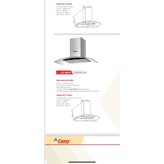 ( tặng silicon có hoặc ko tuỳ đợt ) MÁY HÚT MÙI CANZY CZ SB07E
