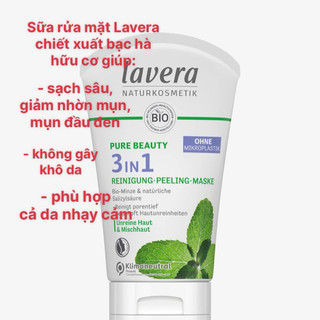 [HÀNG CHÍNH HÃNG- FREESHIP] Sữa rửa mặt hữu cơ Lavera- giúp sạch sâu, hạn chế mụn