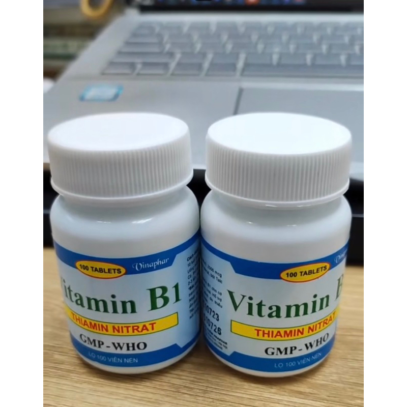 combo 5 lọ Vitamin B1 màu xanh giảm rụng tóc ,trắng da- Lọ 100 viên