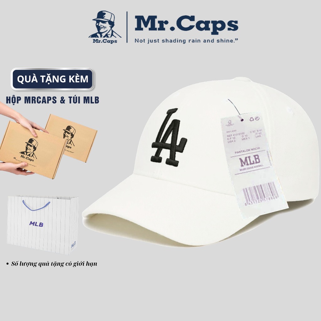 Mũ lưỡi trai LA Full Box [Hộp + Túi] - Nón kết MLB kaki phong cách thời trang thể thao cho cả nam và nữ Mrcaps MLB01 | BigBuy360 - bigbuy360.vn