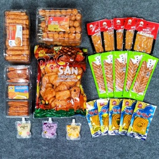  Combo đồ ăn vặt 4 món snack bò quẩy kèm 5 snack nem nướng phên 5 snack mèo yêu cá 5 snack vòi rồng 3 sữa chua uống 