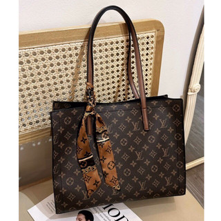 [XEM VIDEO]Túi lv công sở,Túi tote lv,Túi A4 lv tặng khăn đi kèm(size 35)