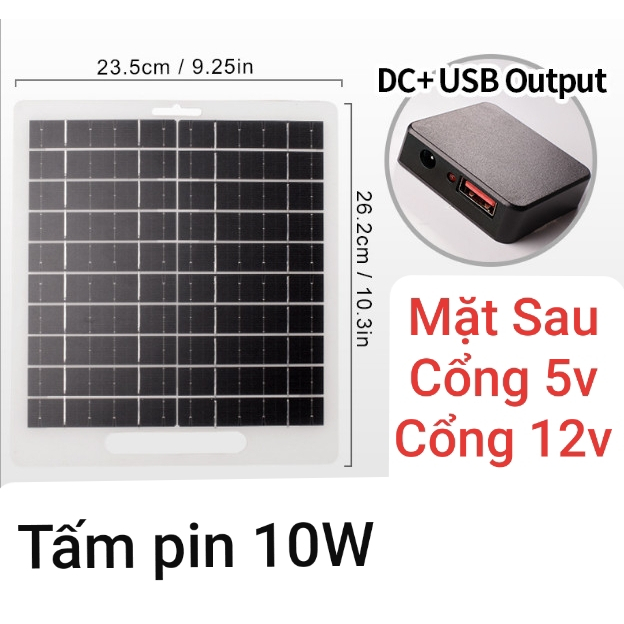 Tấm pin năng lượng mặt trời 5v- 12v sạc bình