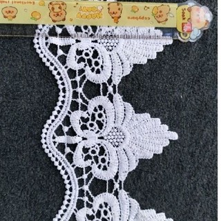 1m ren trắng, ren cotton trắng, bản 11cm