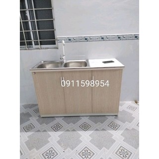 Tủ bếp mini nhựa đài loan cao cấp - có bồn rửa - kim tiên