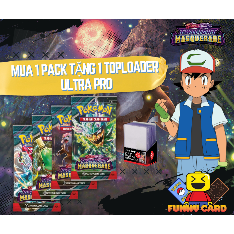 01 túi 10 thẻ bài Pokemon chính hãng - Twilight Masquerade