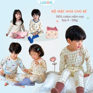 [COTTON 100%] Bộ Dài Tay Bé Trai, Bé Gái Cotton | Bộ Thu Đông Cho Bé Cao Cấp Lagom
