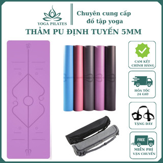  Thảm Tập Yoga Cao Su PU Định Tuyến 5mm Mềm Mịn, Chống Trơn Trượt, Độ đàn hồi tốt