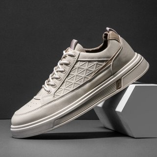 Giày Thể Thao Nam QC24, Giày Full Trắng Châu Sneaker Đế Cao Su Non Cao 4cm Hàng Trung C.Cấp