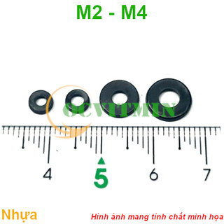Vdnm# - vòng đệm nhựa cứng m2 m2.5 m3 m4 long đen nhựa
