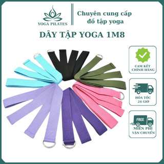 Dây Đai Tập Yoga Sợi Cotton 1m8 Chắc Chắn, Dây Kéo Tập Yoga - YOGA QG, Hỗ Trợ Kéo Giãn Chân Tay, Uốn Người Tập Yoga