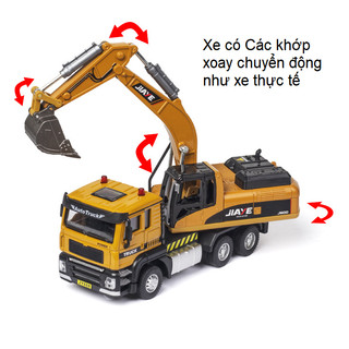 Xe cẩu xúc bằng sắt Mô hình tỉ lệ 1:50 đồ chơi xe công trình cho trẻ em