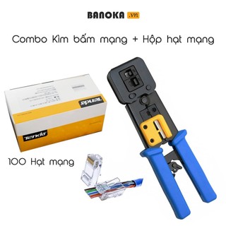 Combo (Kìm Bấm Mạng xuyên thấu TOOLS+ Hộp 100 hạt mạng xuyên thấu Tplink)