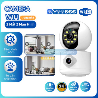 Camera WIF YOOSEE Trong Nhà 2 Mắt 2 Màn Hình, Thiết Kế Nhỏ Gọn, Đàm Thoại 2 Chiều, Ban Đêm Có Màu