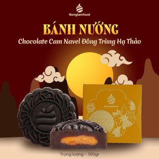 Bánh Trung Thu Chocolate Cam Navel Đông Trùng Hạ Thảo 150g (Không trứng | Chay) | Nonglamfood