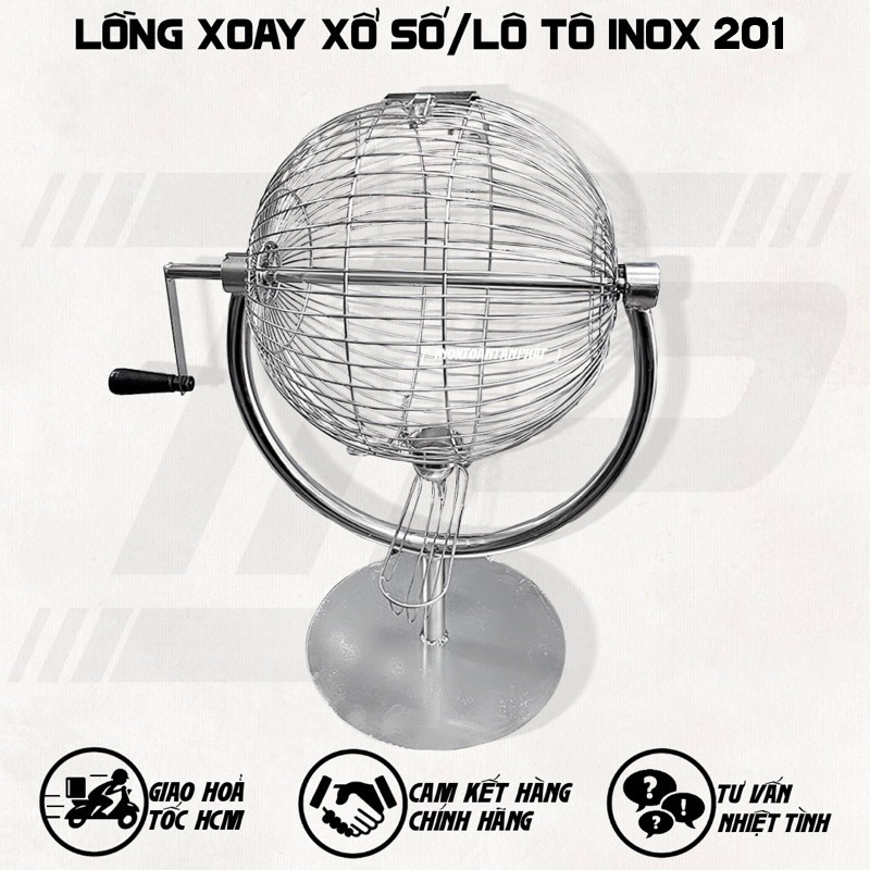  Lồng Cầu Cong Xoay Xổ Số - Lồng Xoay Lô tô - Lồng Xoay May Mắn - Lồng Xoay Inox 201 