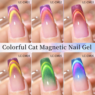 LILYCUTE Sơn Mắt Mèo Sơn Móng Tay Nam Châm Mắt Mèo Kim Cương đầy Màu Sắc 7ML Sơn Nhũ