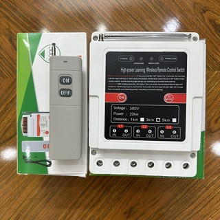 Công tắc điều khiển từ xa rf 3 pha 380v 10KW 3KM, 5Km, điều khiển máy bơm nước từ xa không dây