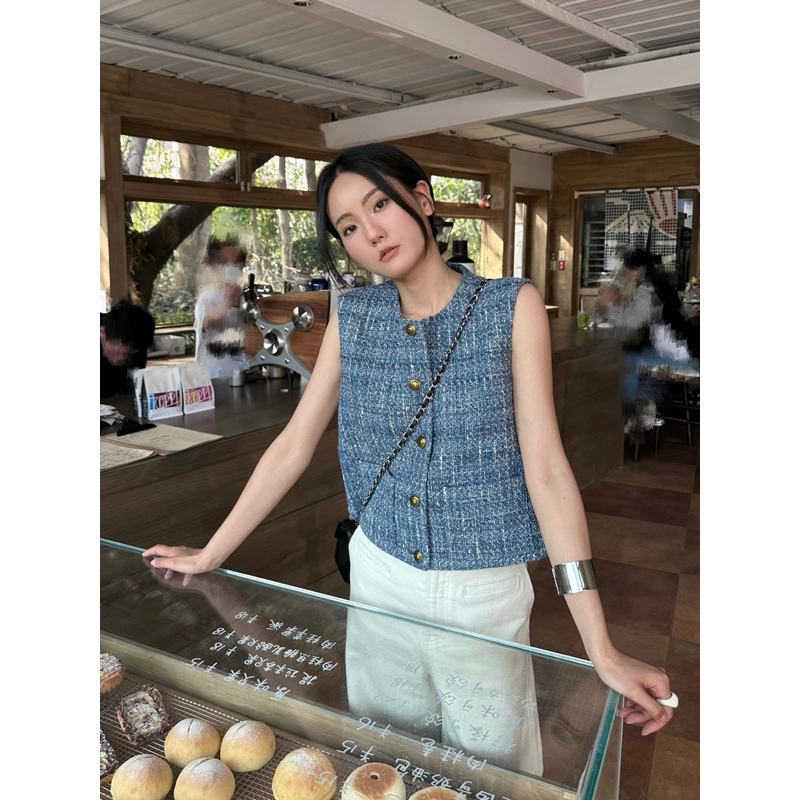 FREESHIP ÁO GILE DẠ TWEED XANH SIÊU SANG CHẢNH